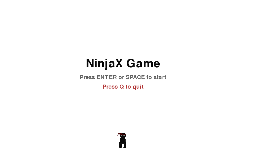 2D side scroller indie game download — NinjaX gameplay screenshot showing ninja character with staff weapon